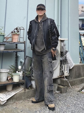 「アイテム（ペットグッズ）」を使った、Ushioさん（メンズ・175cm）の秋コーディネート