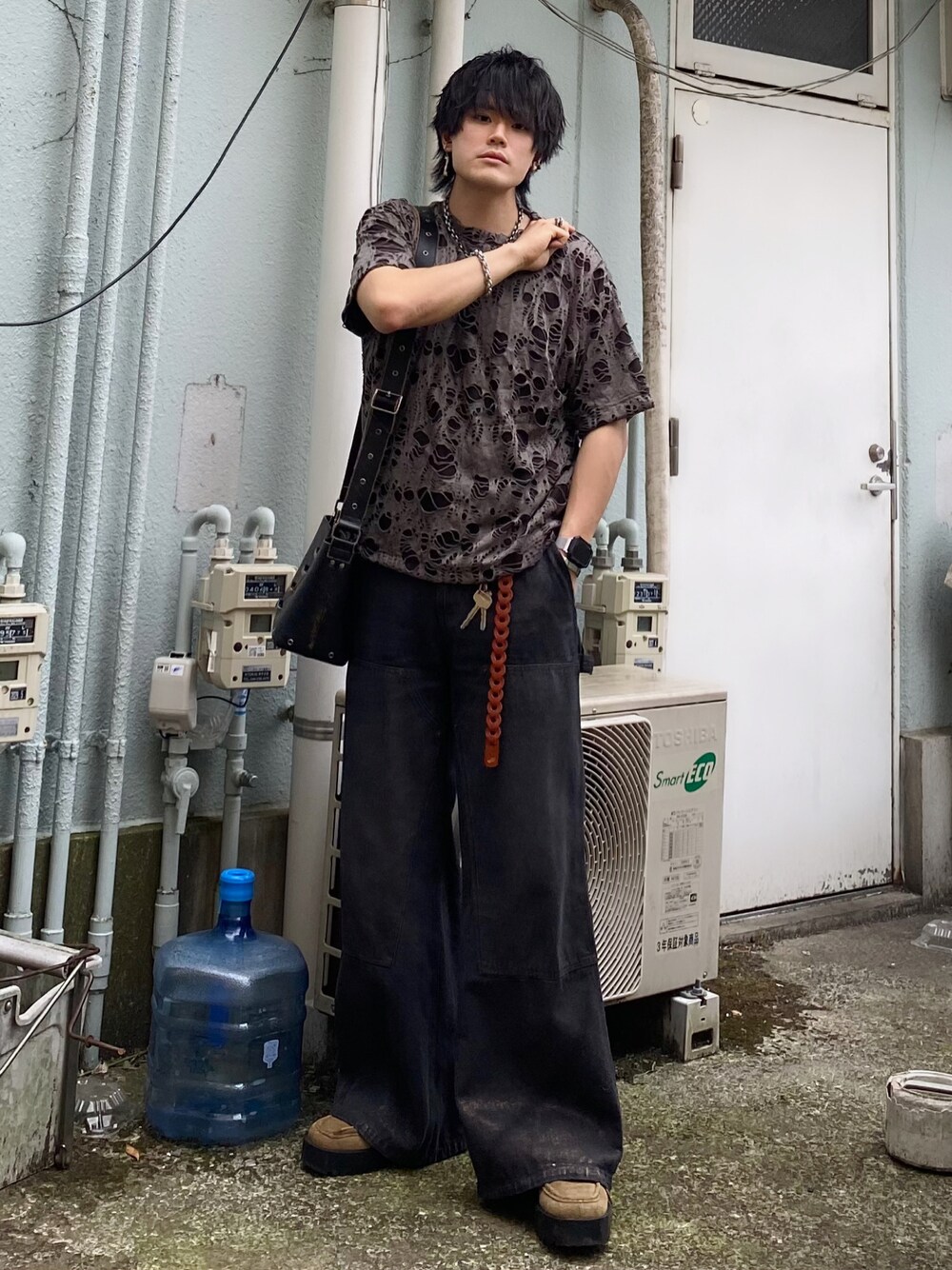 CLEL】Specially Processed Double Knee Denim Pants/特殊加工