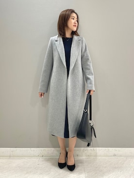 「インディヴィ」｜「アイテム（チェスターコート）」を使った、riiさん（レディース・151cm）の冬コーディネート