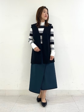 「ラップスカート」｜「アイテム（その他）」を使った、riiさん（レディース・151cm）の秋コーディネート
