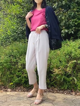 「YECCA VECCA（イェッカヴェッカ）のアイテム（カーディガン/ボレロ）」を使った、yu0111uriさん（レディース・165cm）の春コーディネート