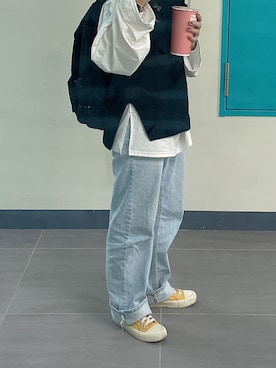 「DW（ディーダブリュー）のアイテム」を使った、Bさん（レディース・158cm）の冬コーディネート