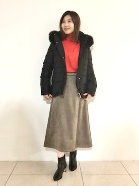 「インディヴィ」｜「アイテム（ダウンジャケット/コート）」を使った、tsuttyiさん（レディース・156cm）の秋コーディネート