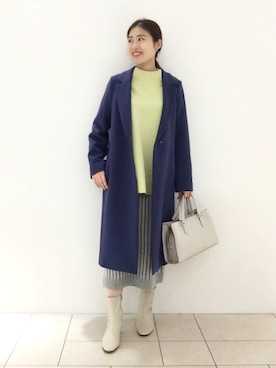 「ママファッション」｜「アイテム（チェスターコート）」を使った、tsuttyiさん（レディース・156cm）の冬コーディネート