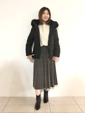 「インディヴィ」｜「アイテム（ダウンジャケット/コート）」を使った、tsuttyiさん（レディース・156cm）の冬コーディネート