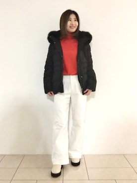 「インディヴィ」｜「アイテム（ダウンジャケット/コート）」を使った、tsuttyiさん（レディース・156cm）の秋コーディネート