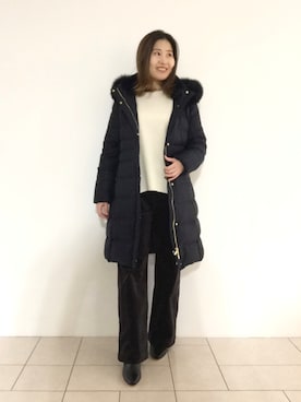 「インディヴィ」｜「アイテム（ダウンジャケット/コート）」を使った、tsuttyiさん（レディース・156cm）の冬コーディネート
