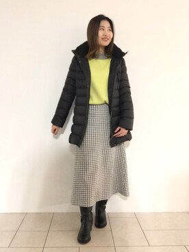 「インディヴィ」｜「アイテム（ダウンジャケット/コート）」を使った、tsuttyiさん（レディース・156cm）の冬コーディネート