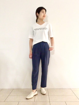 「半袖」｜「アイテム（その他）」を使った、tsuttyiさん（レディース・156cm）の春コーディネート