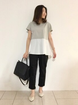 「インディヴィ」｜「アイテム（ハンドバッグ）」を使った、tsuttyiさん（レディース・156cm）の春コーディネート
