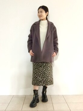 「インディヴィ」｜「アイテム（ステンカラーコート）」を使った、tsuttyiさん（レディース・156cm）の秋コーディネート