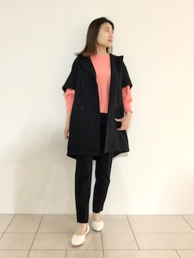 「インディヴィ」｜「アイテム（ブルゾン）」を使った、tsuttyiさん（レディース・156cm）の春コーディネート