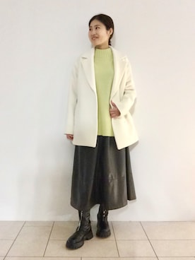 「インディヴィ」｜「アイテム（ステンカラーコート）」を使った、tsuttyiさん（レディース・156cm）の秋コーディネート