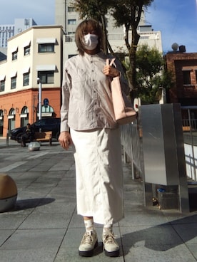「アイテム（レッグウェア）」を使った、ほりいかなさん（レディース・164cm）の秋コーディネート