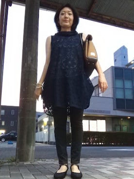 「アイテム（レギンス/スパッツ）」を使った、ほりいかなさん（レディース・164cm）の夏コーディネート