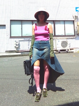 「アイテム（パンプス）」を使った、ほりいかなさん（レディース・164cm）の夏コーディネート