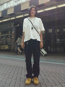 「しまむら（シマムラ）のアイテム（ショルダーバッグ）」を使った、ほりいかなさん（レディース・164cm）の夏コーディネート