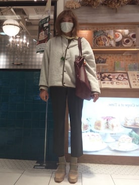 「アイテム（マスク）」を使った、ほりいかなさん（レディース・164cm）の冬コーディネート