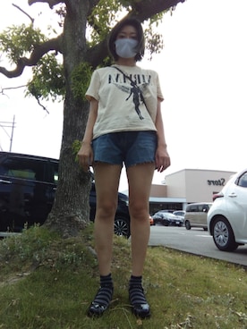 「しまむら（シマムラ）のアイテム（ショルダーバッグ）」を使った、ほりいかなさん（レディース・164cm）の夏コーディネート