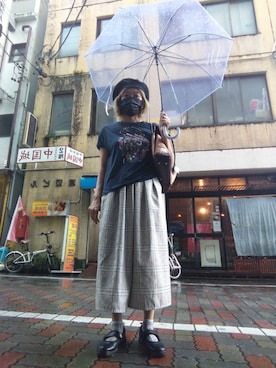 「NANO universe（ナノユニバース）のアイテム」を使った、ほりいかなさん（レディース・164cm）の夏コーディネート