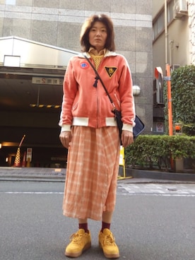 「アイテム（ブルゾン）」を使った、ほりいかなさん（レディース・164cm・30代）の秋コーディネート