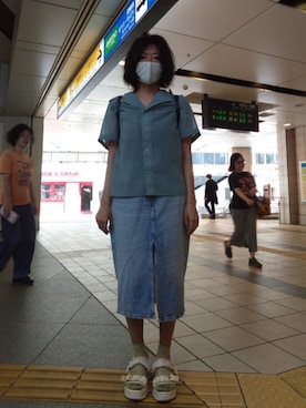 「アイテム（バックパック/リュック）」を使った、ほりいかなさん（レディース・164cm・30代）の夏コーディネート