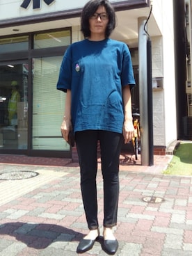 「アイテム（レギンス/スパッツ）」を使った、ほりいかなさん（レディース・164cm）の夏コーディネート