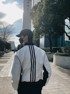 「Y-3（ワイスリー）のアイテム（ブルゾン）」を使った、高瀬信人さん（メンズ・184cm）の冬コーディネート