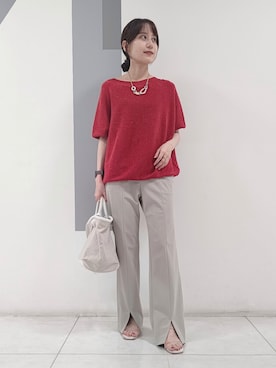 「スリットパンツ」｜「アイテム（その他）」を使った、itoさん（レディース・148cm）の夏コーディネート