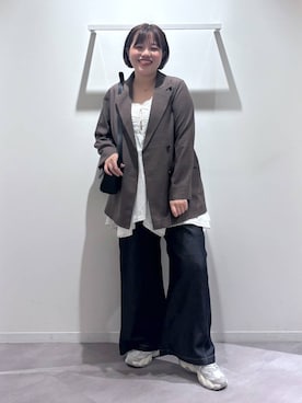 「GLOBAL WORK（グローバルワーク）のアシメヘムキャミチュニック/1017796（シャツ/ブラウス、ホワイト系）」を使った、めいめいさん（レディース・160cm）の夏コーディネート