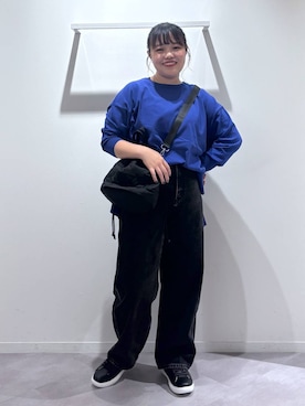 「GLOBAL WORK（グローバルワーク）のGOODデニムバギーパンツ/498388（デニムパンツ）」を使った、めいめいさん（レディース・160cm・20代）の秋コーディネート