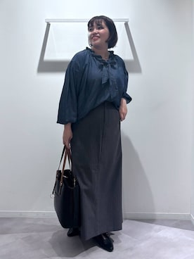 「GLOBAL WORK（グローバルワーク）のアイテム（トートバッグ）」を使った、めいめいさん（レディース・160cm）の秋コーディネート