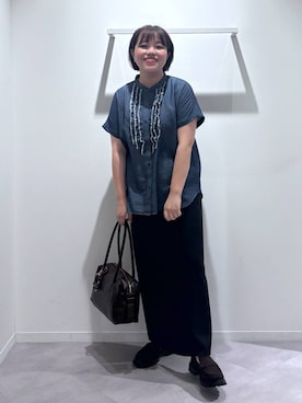 「GLOBAL WORK（グローバルワーク）の晴雨兼用厚底ローファー/1023266（ローファー、ブラウン系）」を使った、めいめいさん（レディース・160cm）の秋コーディネート