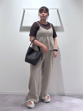 「アイテム（サロペット/オーバーオール）」を使った、めいめいさん（レディース・160cm・20代）の夏コーディネート