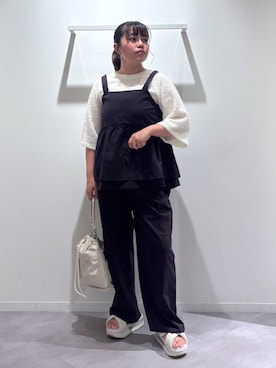 「アイテム（つなぎ/オールインワン）」を使った、めいめいさん（レディース・160cm・20代）の夏コーディネート