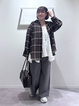 「GLOBAL WORK（グローバルワーク）のアシメヘムキャミチュニック/1017796（シャツ/ブラウス、ホワイト系）」を使った、めいめいさん（レディース・160cm）の夏コーディネート