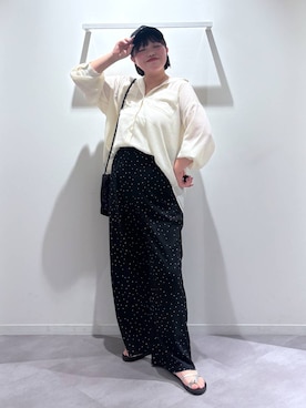 「GLOBAL WORK（グローバルワーク）の楊柳イージーコクーンパンツ/1049115（その他パンツ、その他）」を使った、めいめいさん（レディース・160cm）の夏コーディネート