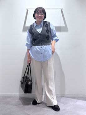 「GLOBAL WORK（グローバルワーク）の晴雨兼用厚底ローファー/1023266（ローファー、その他）」を使った、めいめいさん（レディース・160cm）の秋コーディネート