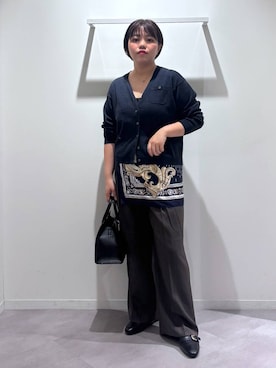 「アイテム（バンダナ/スカーフ）」を使った、めいめいさん（レディース・160cm）の秋コーディネート