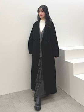 「アイテム（チェスターコート）」を使った、ERIKAさん（レディース・161cm）の秋コーディネート