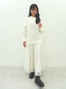 BRUSHED YARN KNIT DOCKING OP｜ワンピース | ELENDEEK （エレン