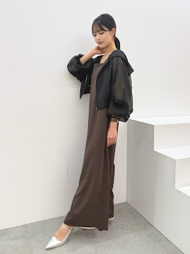 「アイテム（つなぎ/オールインワン）」を使った、ERIKAさん（レディース・161cm）の夏コーディネート