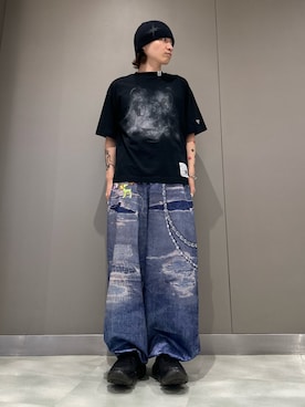 「TALKING ABOUT THE ABSTRACTION（トーキング　アバウト　ジ　アブストラクション）のアイテム（パンツ）」を使った、ryotaさん（メンズ・163cm）の夏コーディネート