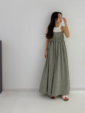 「Auntie Rosa Holiday（アンティローザホリデー）のアイテム（ワンピース）」を使った、renaさん（レディース・156cm）の夏コーディネート