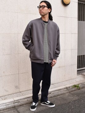 「SHIPS any（シップス エニィ）のアイテム（ブルゾン）」を使った、奥原さん（メンズ・177cm）の冬コーディネート