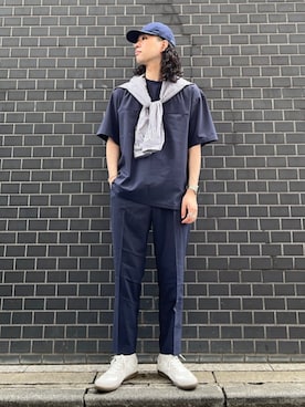 「SHIPS any（シップス エニィ）のアイテム（スラックス）」を使った、奥原さん（メンズ・177cm）の夏コーディネート