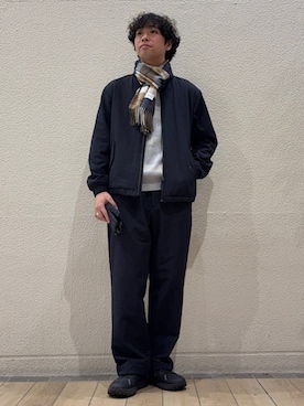 「シップス」｜「アイテム（ブルゾン）」を使った、奥原さん（メンズ・177cm）の冬コーディネート