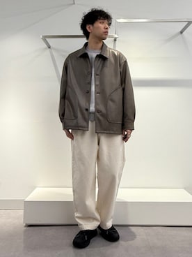 「アイテム（カバーオール）」を使った、奥原さん（メンズ・177cm）の秋コーディネート