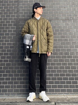 「TAION」｜「アイテム（ブルゾン）」を使った、奥原さん（メンズ・177cm）の秋コーディネート