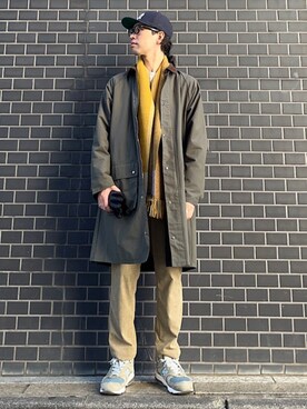 「SHIPS any（シップス エニィ）のアイテム（ステンカラーコート）」を使った、奥原さん（メンズ・177cm）の秋コーディネート